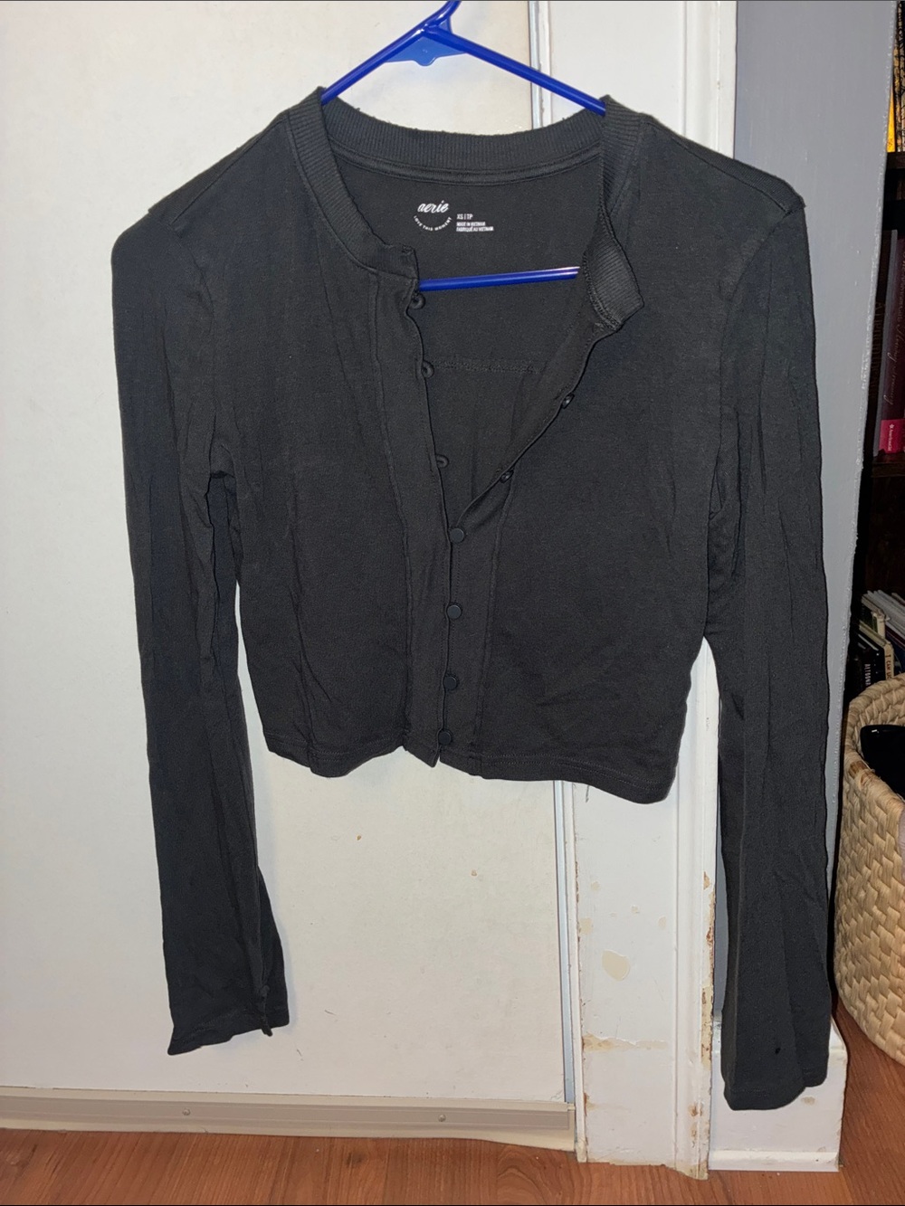Aerie Dark Gray Soft Button Down Shirt
